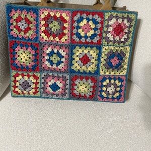 Colorful Crochet Tote Bag